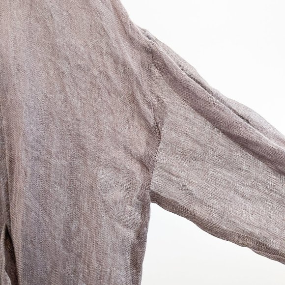 Zara Long 100% Linen Cardigan Open Front - Picture 5 of 8